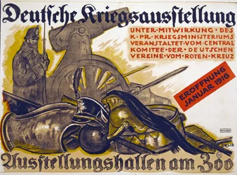 1916年1月、1916年1月、赤十字ドイツ連邦政府主催の戦争展示会の広告ポスター